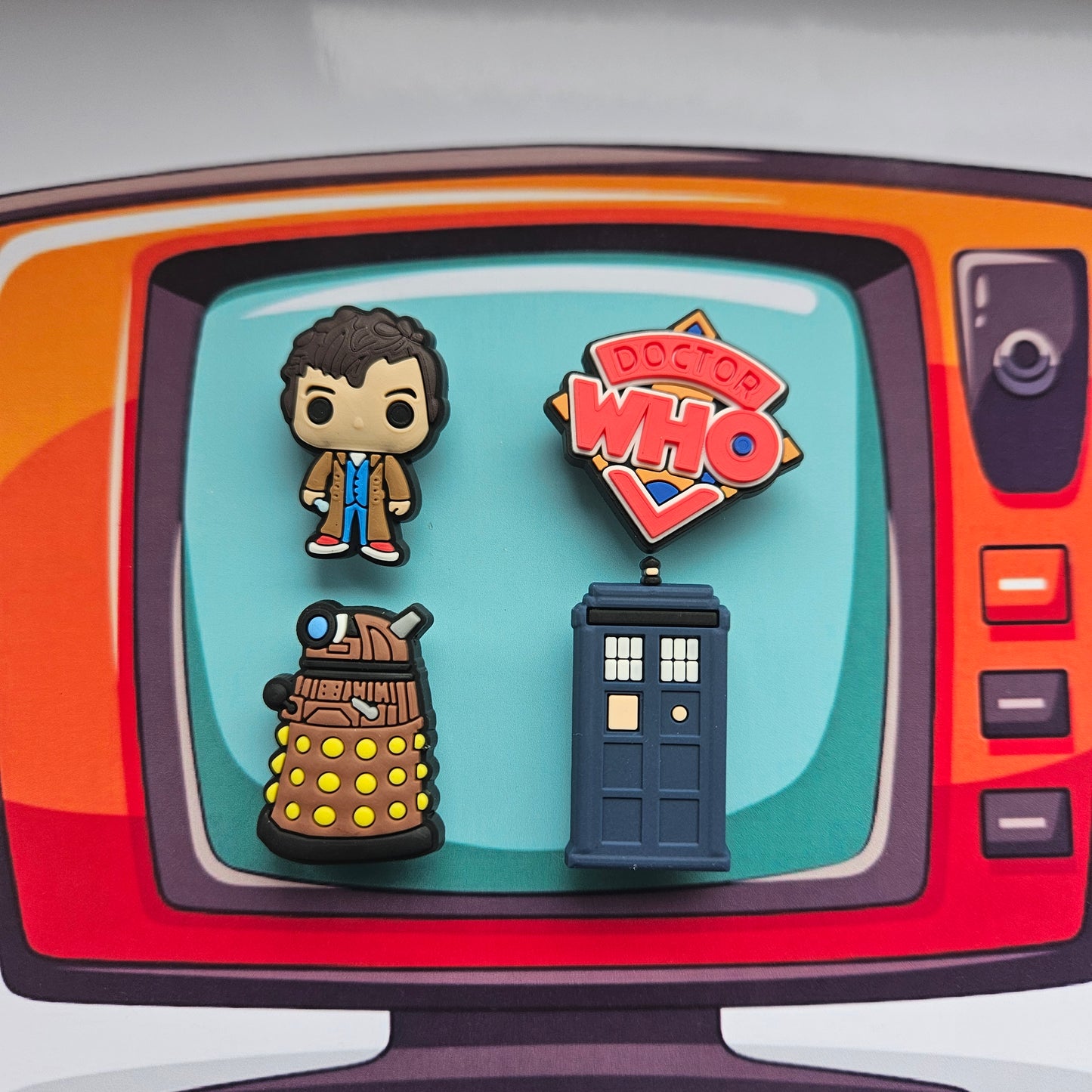 Dr Who Croc Charm Set Of 4 - Laughing Croc