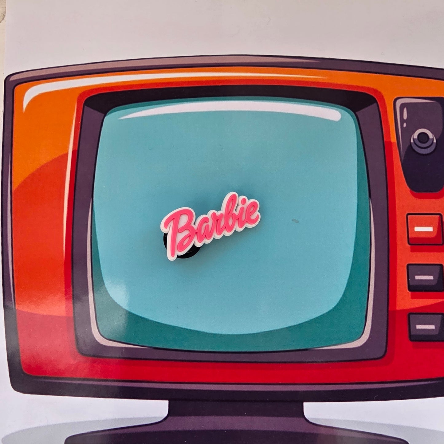 Barbie Word in Pink Croc Charm