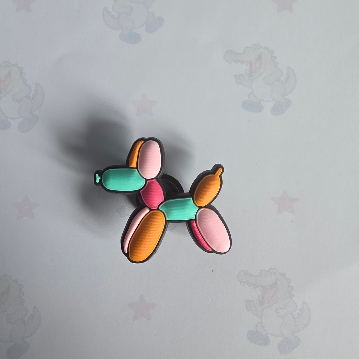 multi coloured Balloon Dog Croc Charm