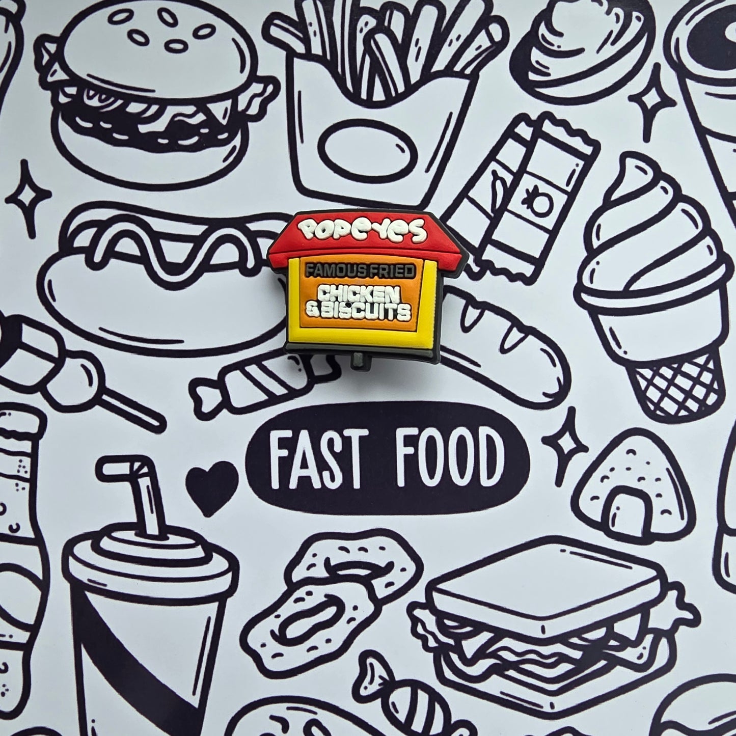 Popeyes Chicken Inspired Croc Charm