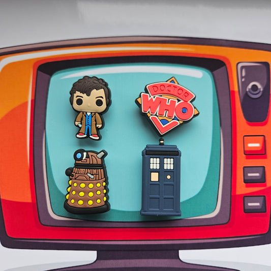 Dr Who Croc Charm Set Of 4 - Laughing Croc