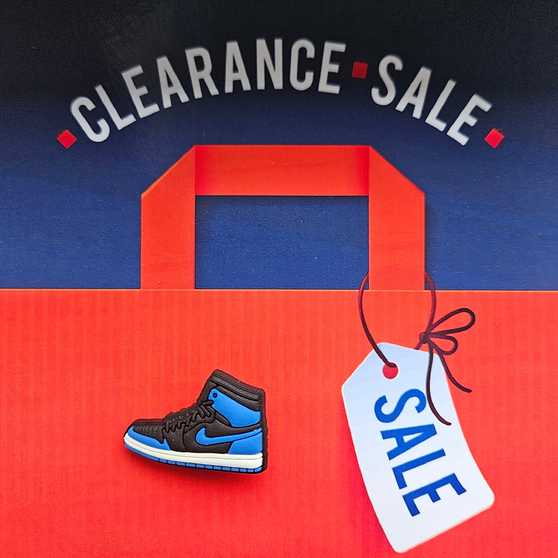 Blue Hi Top Trainer Croc Charm - Laughing Croc