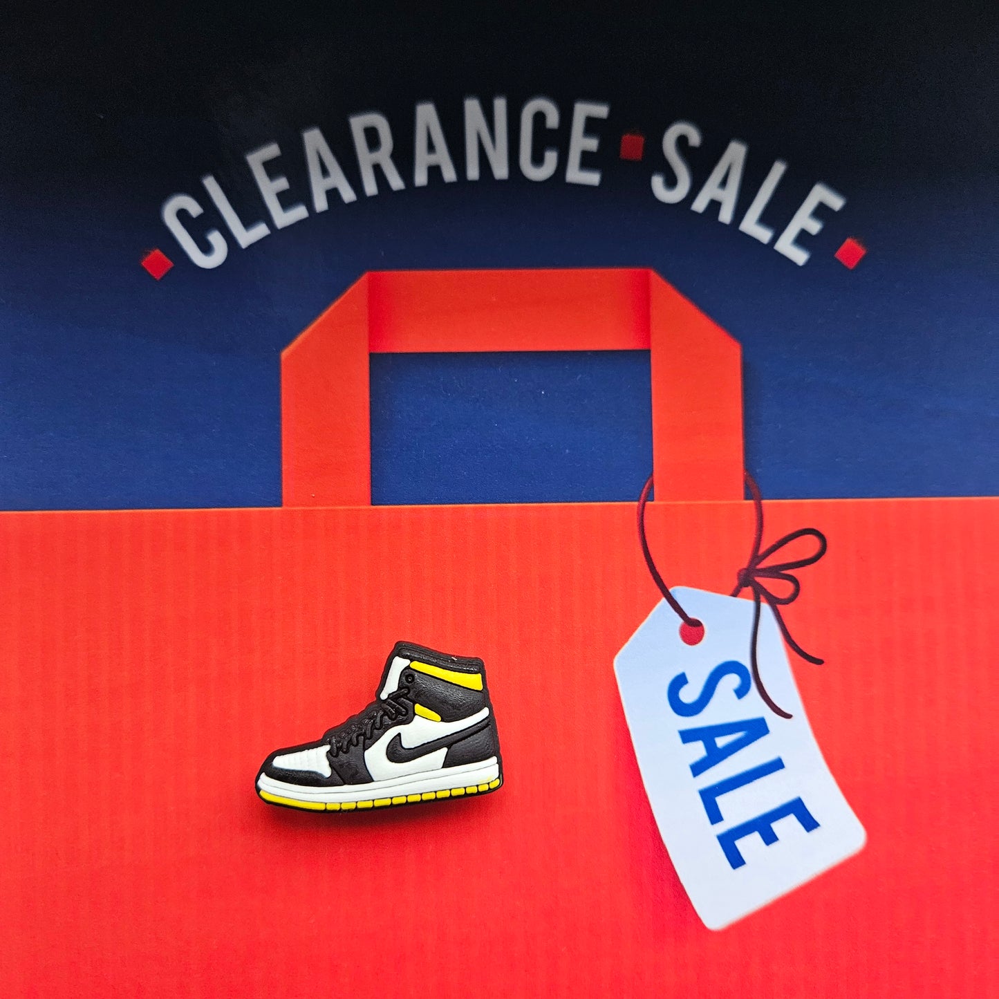 Yellow Hi Top Trainer Croc Charm - Laughing Croc