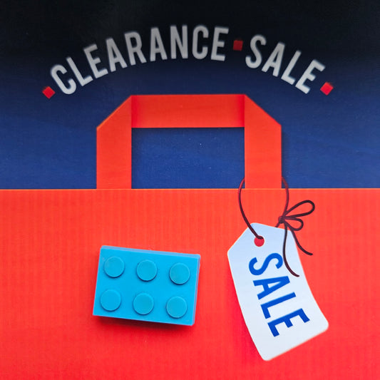 Blue Rectangle  Building Block Croc Charm - Laughing Croc
