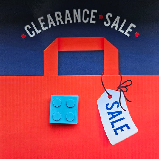 Blue Square  Building Block Croc Charm - Laughing Croc