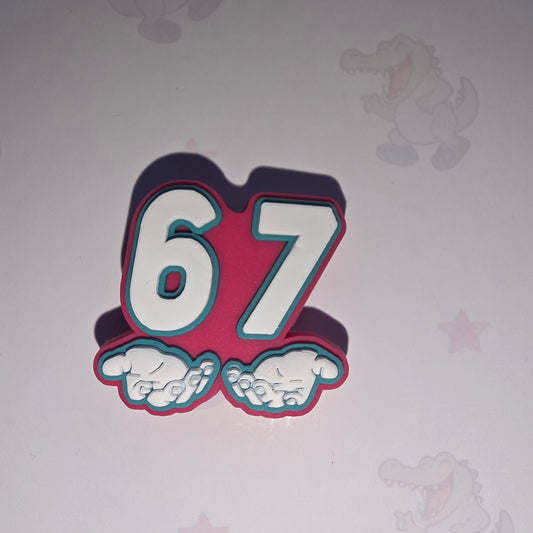 67 Meme Croc Charm – Viral 6-7 Jibbitz Shoe Charm for Crocs