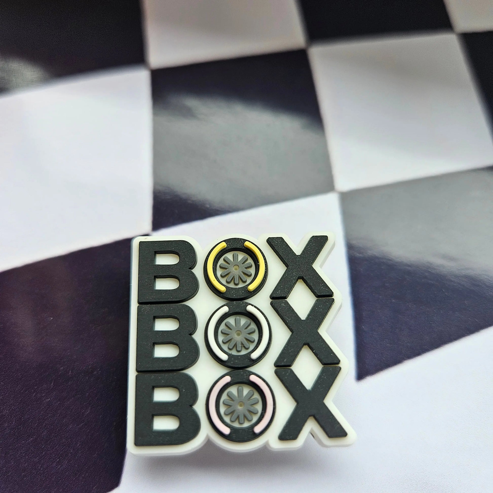 BOX BOX BOX Formula One F1 Croc Charm - Laughing Croc
