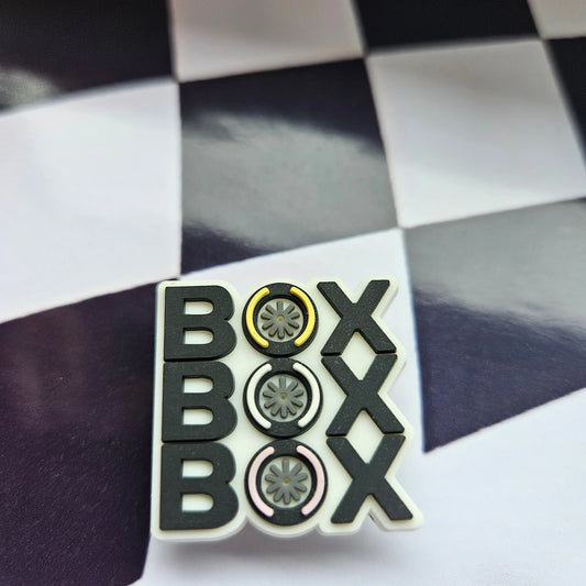 BOX BOX BOX Formula One F1 Croc Charm - Laughing Croc