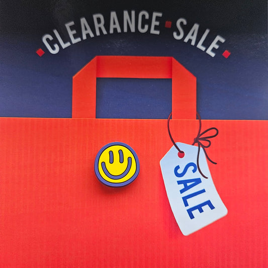 Blue Smiley Croc Charm