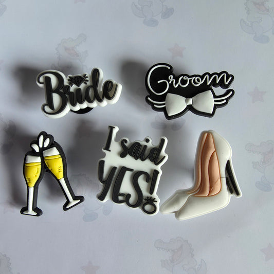 Bride & Groom Croc Charms