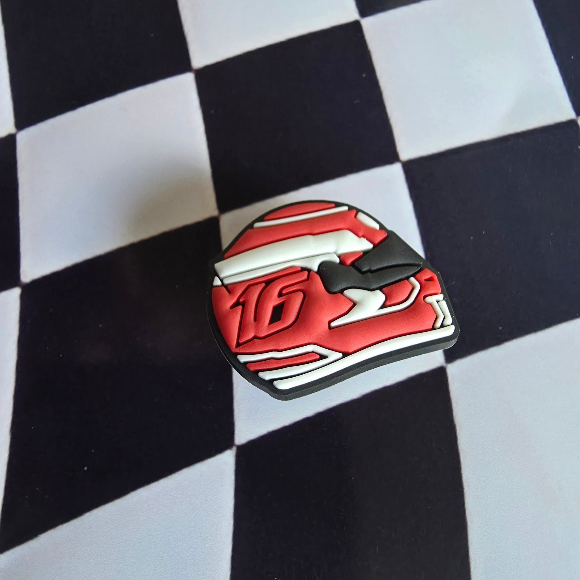 Charles Leclerc Inspired Red F1 Helmet Croc Charm
