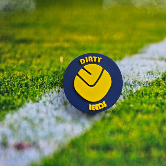 Dirty Leeds croc charm blue and yellow