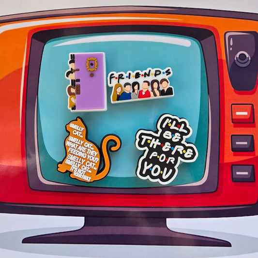 Set of 4 TV show Croc charms – Friends designs