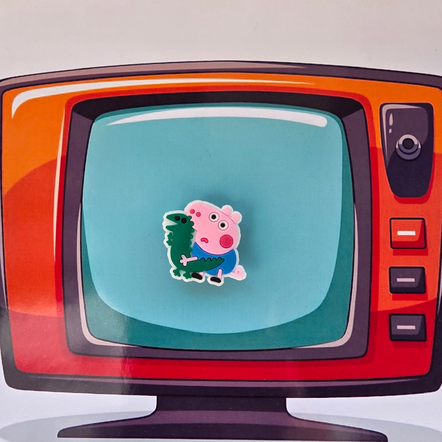 George Pig Inspired Croc Charm