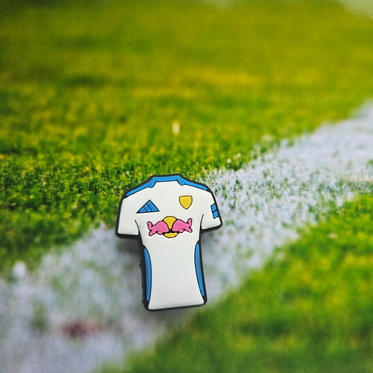 White Shirt Croc Charm - Laughing Croc