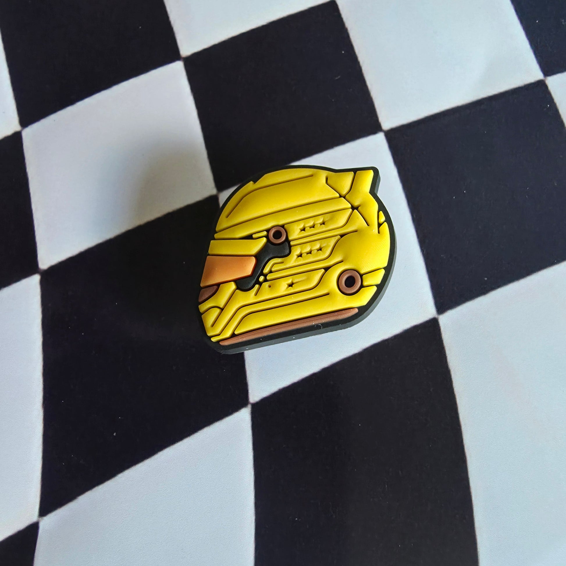 Lewis Hamilton Inspired Yellow F1 Helmet Croc Charm