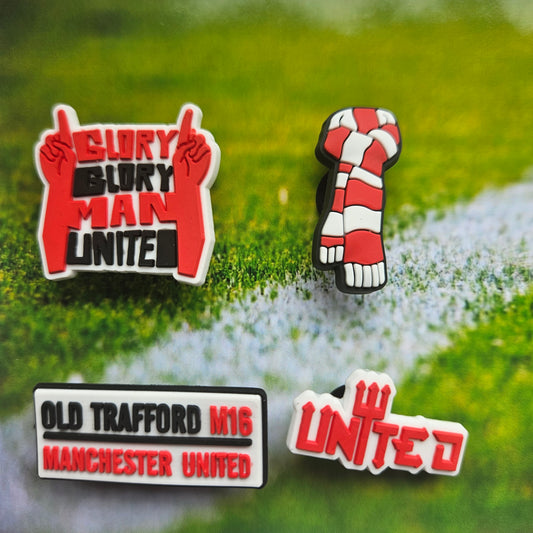 Manchester Utd Croc Charms Set Of 4 - Laughing Croc