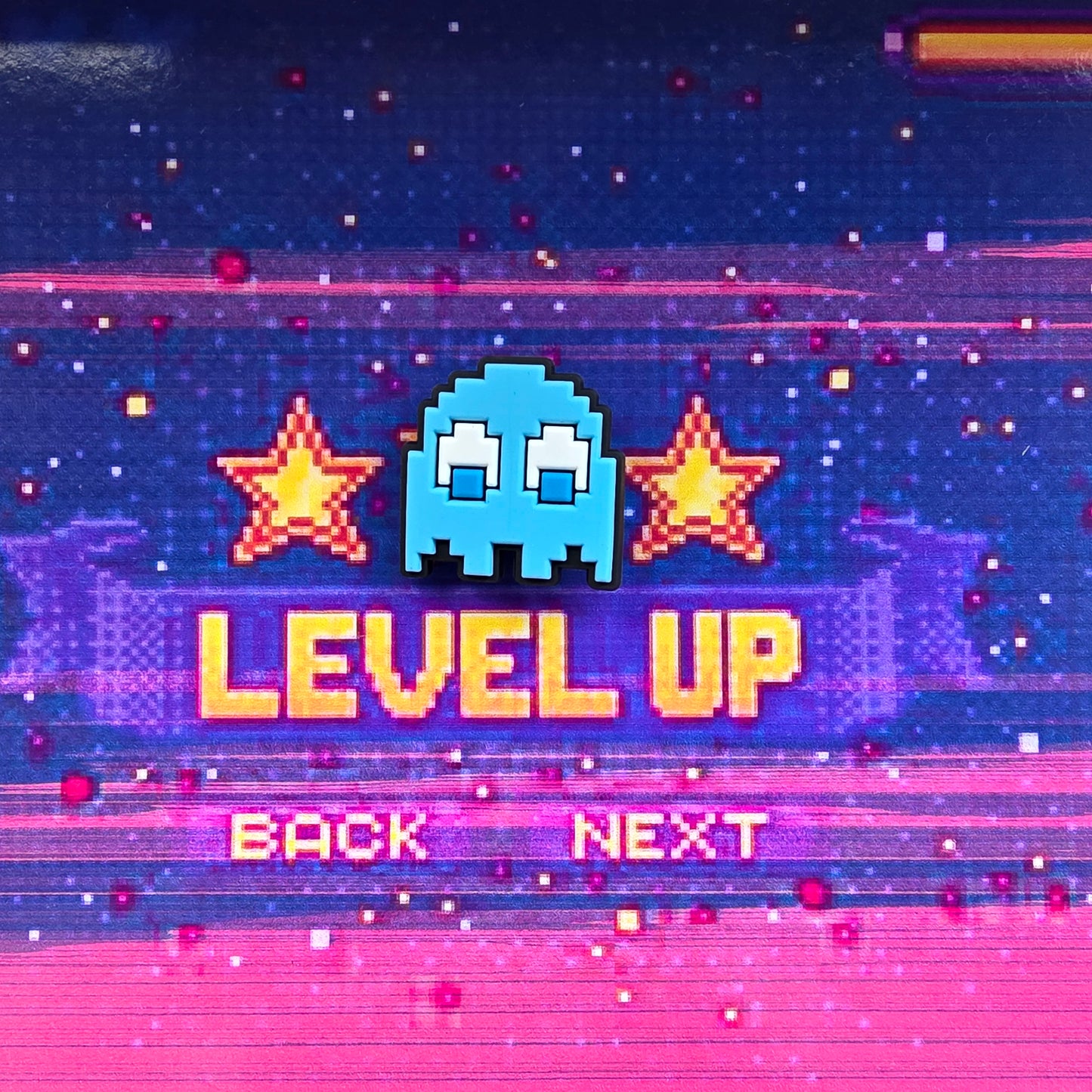 Pac-Man blue ghost Inspired Croc Charm