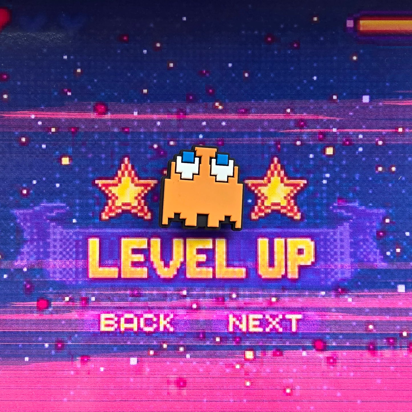 Pac-Man orange ghost Inspired Croc Charm