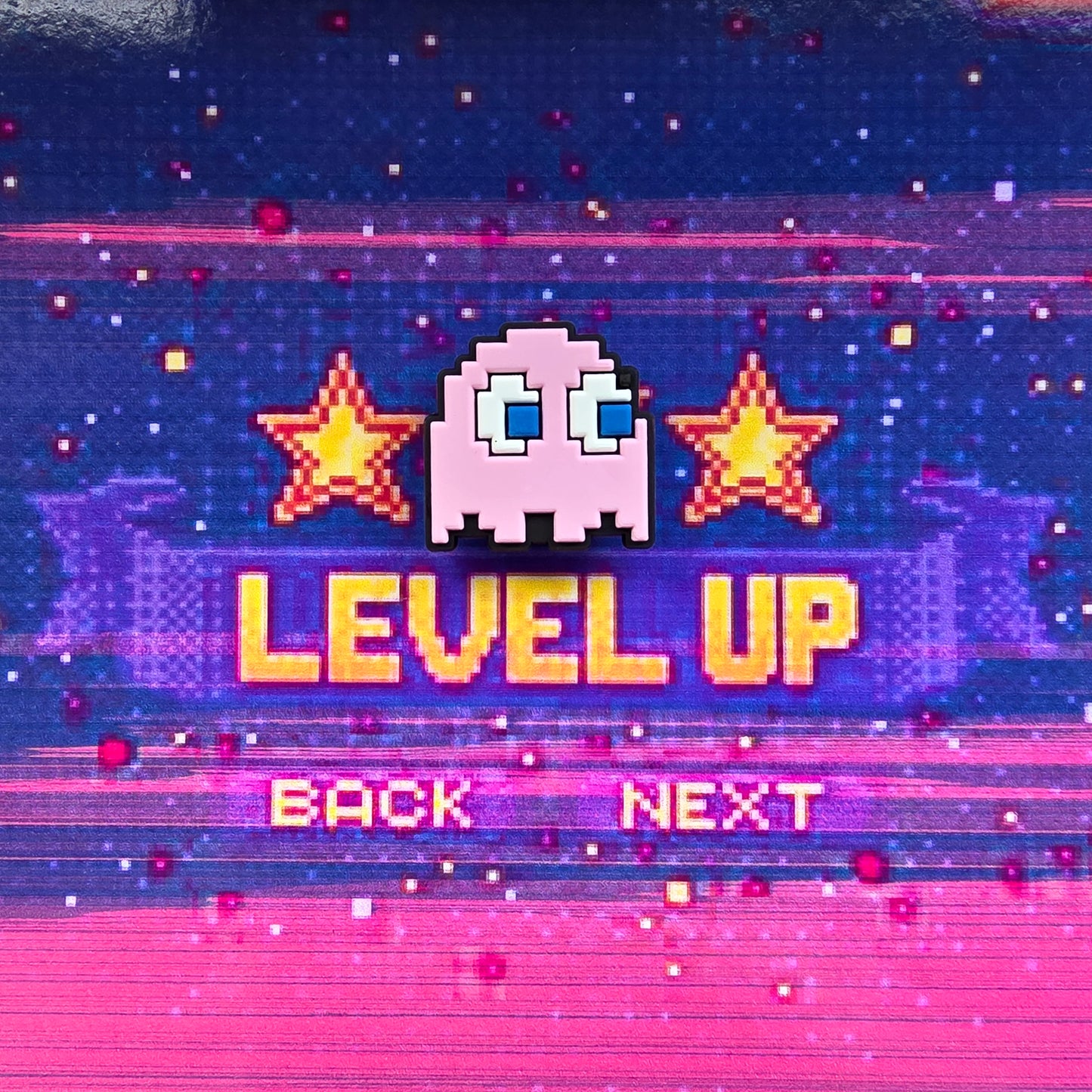 Pac-Man pink ghost Inspired Croc Charm