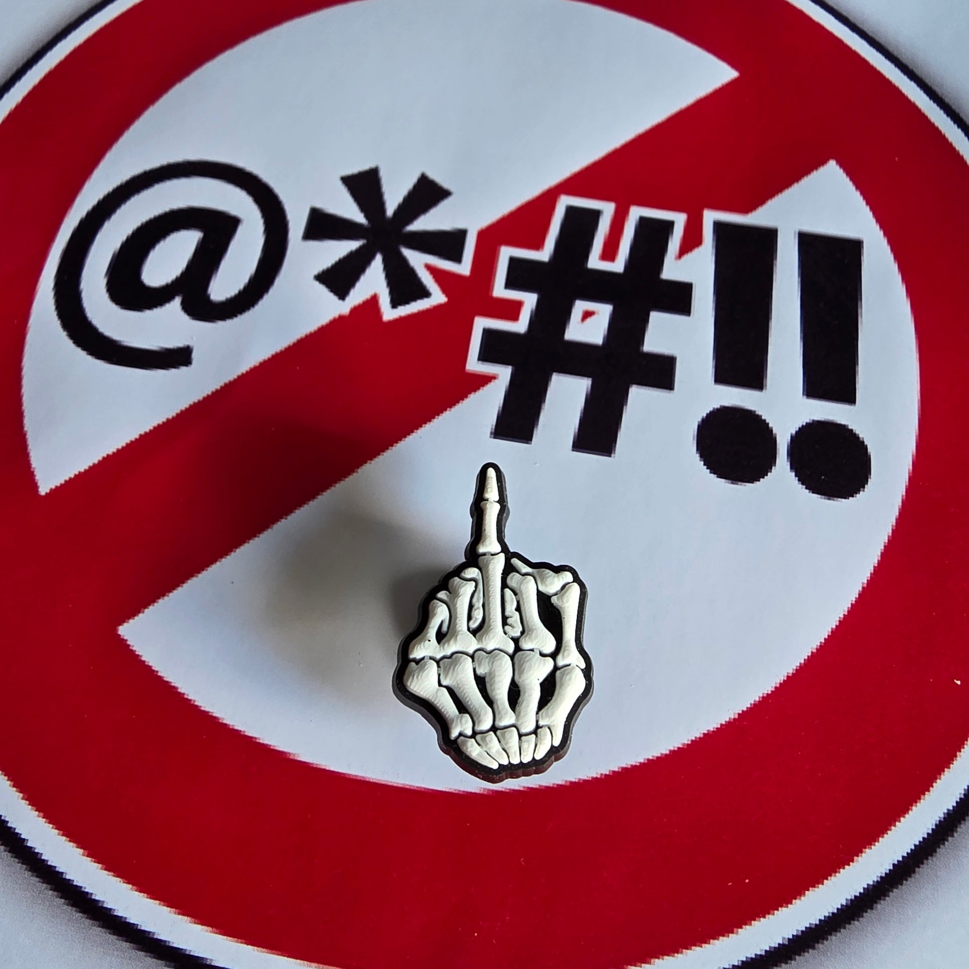 Skeleton Middle Finger Croc Charm