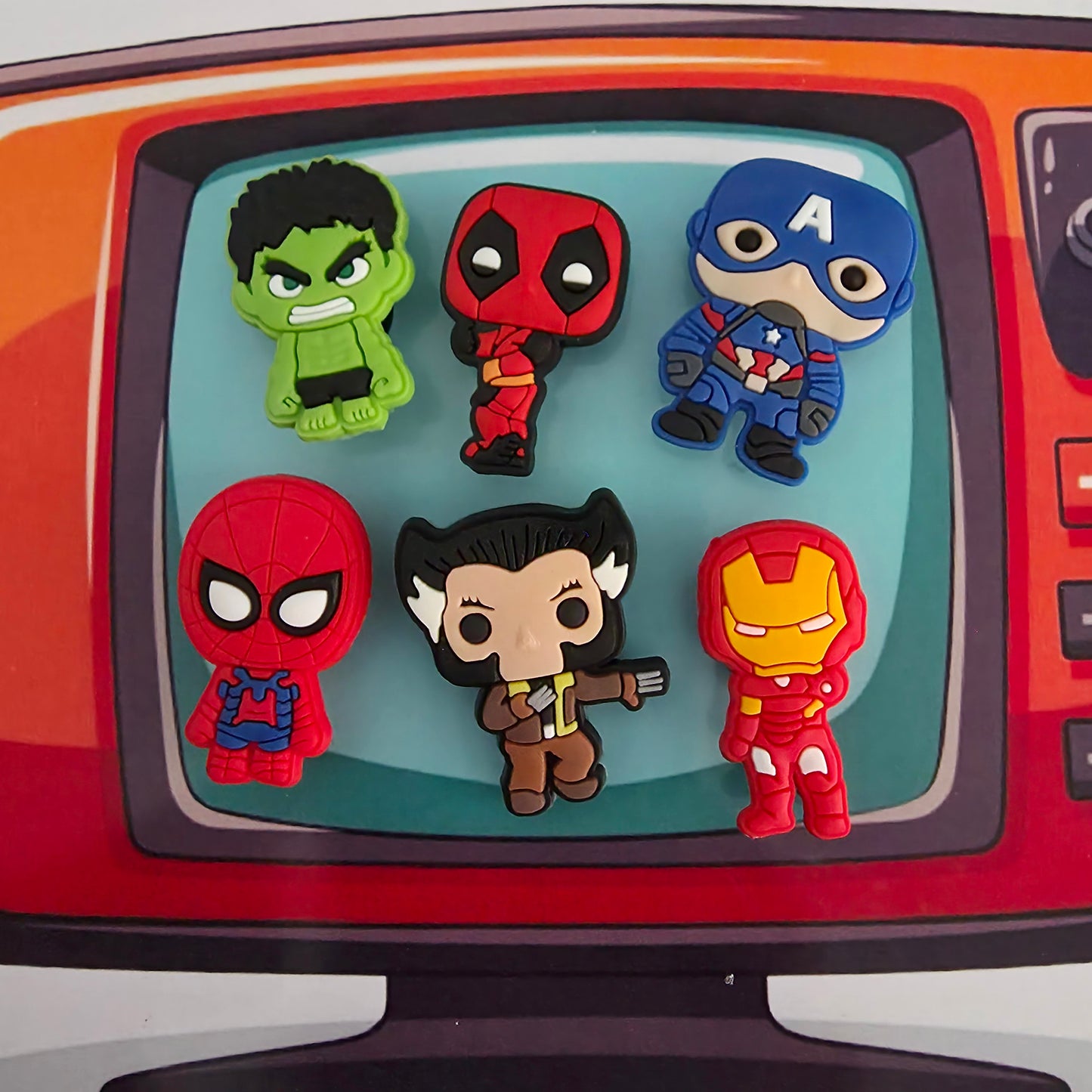 Superhero croc charms 