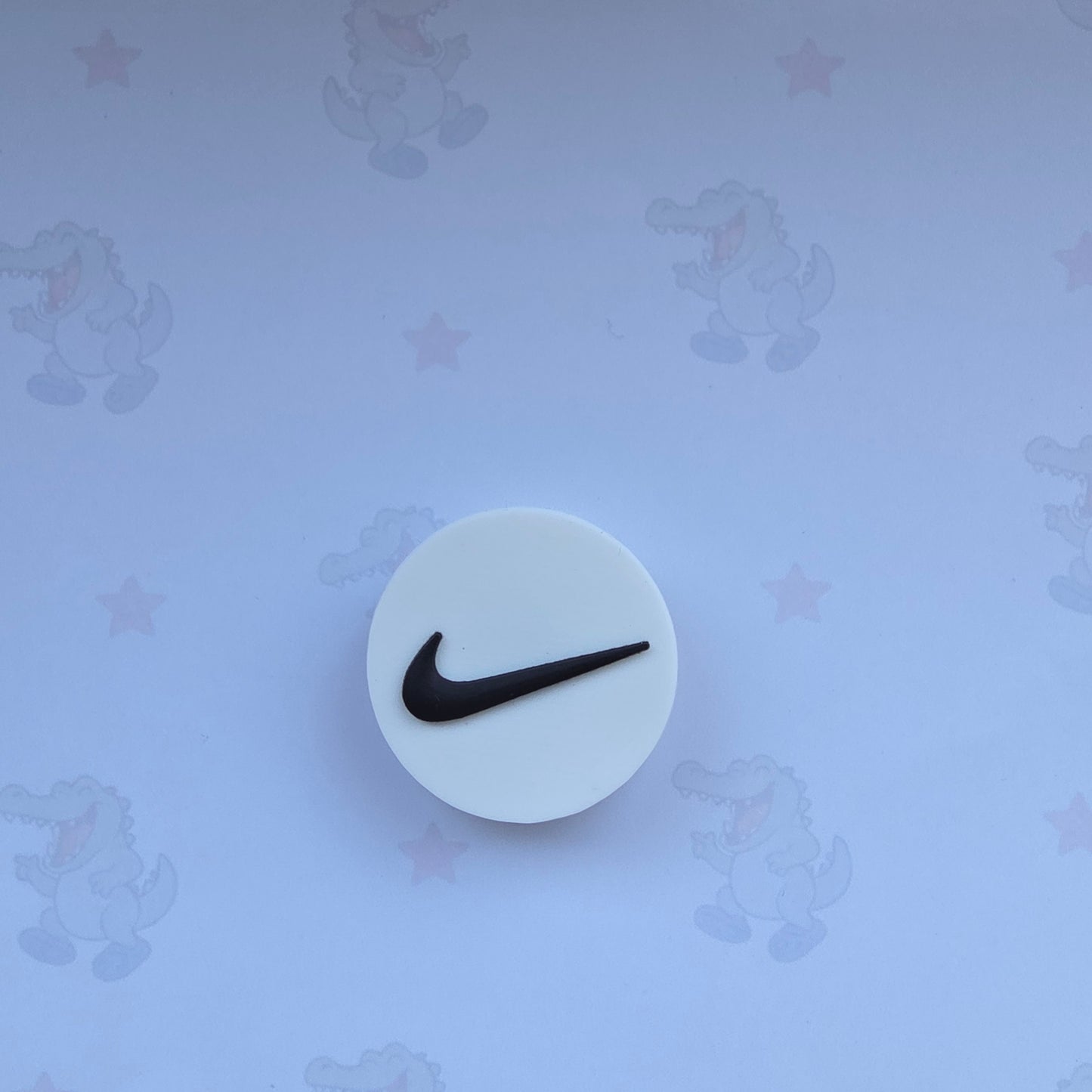 black & white tick croc charm