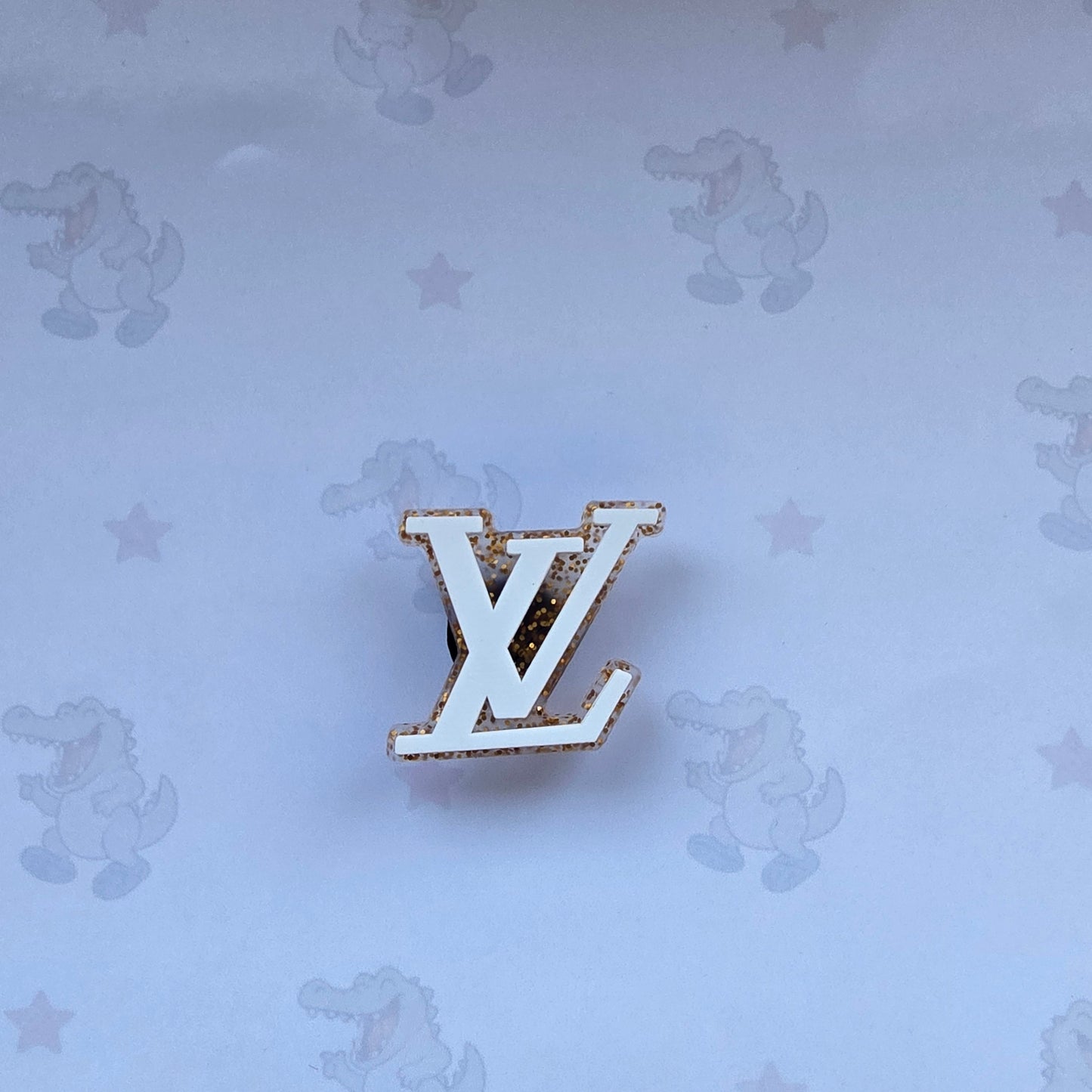 gold LV croc charm