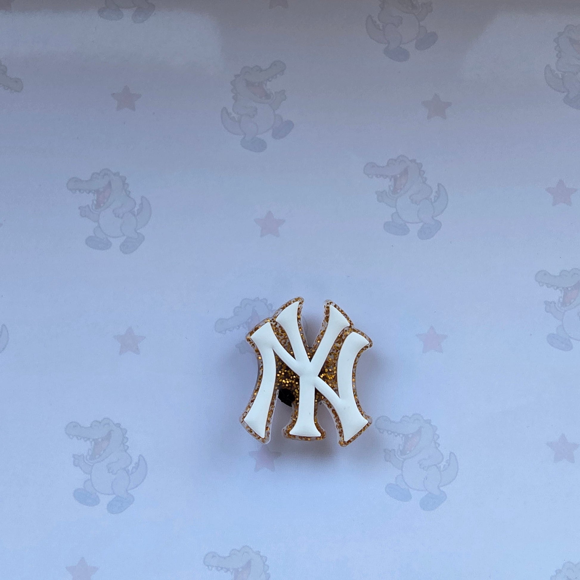 gold NY croc charm