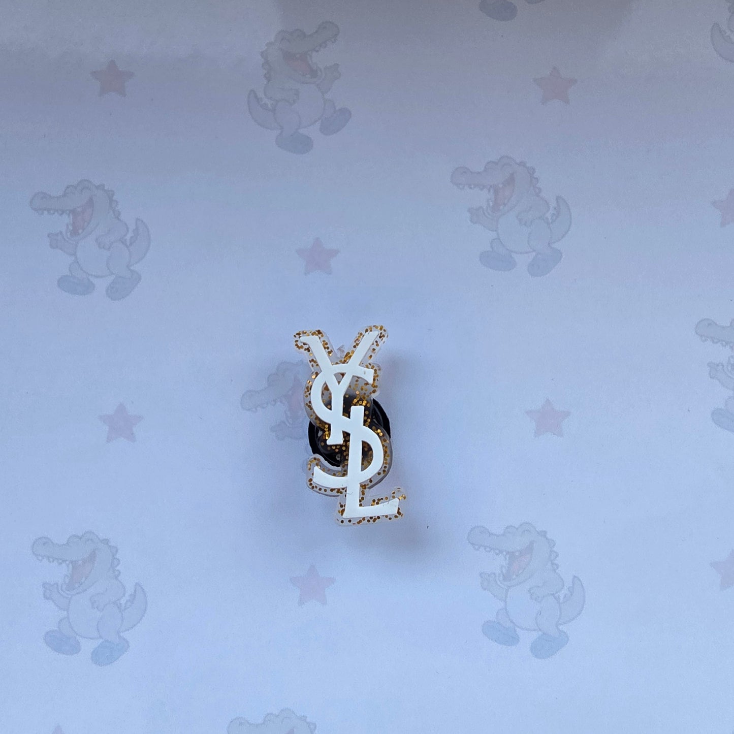 gold ysl croc charm