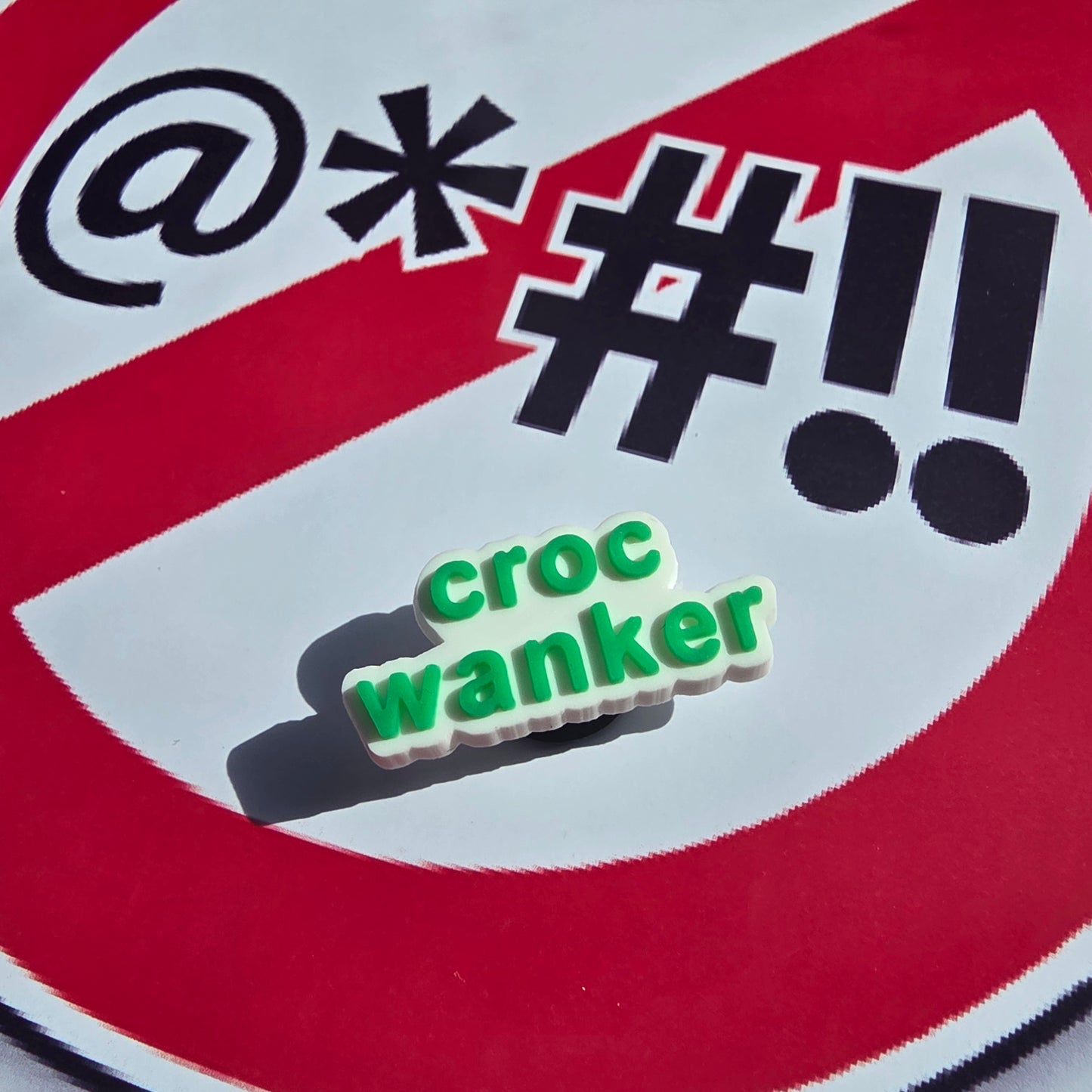 green Croc Wanker Croc Charm