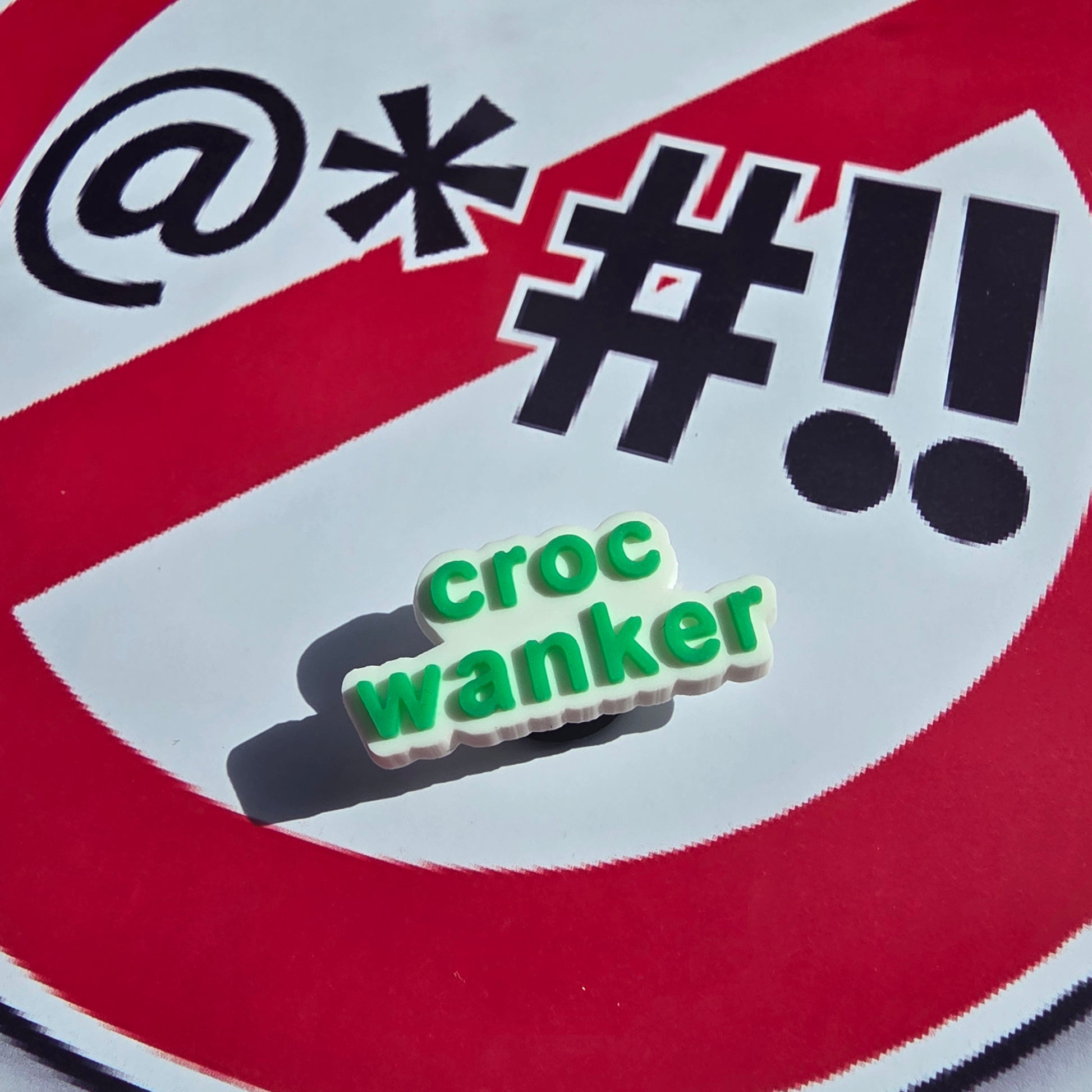 green Croc Wanker Croc Charm