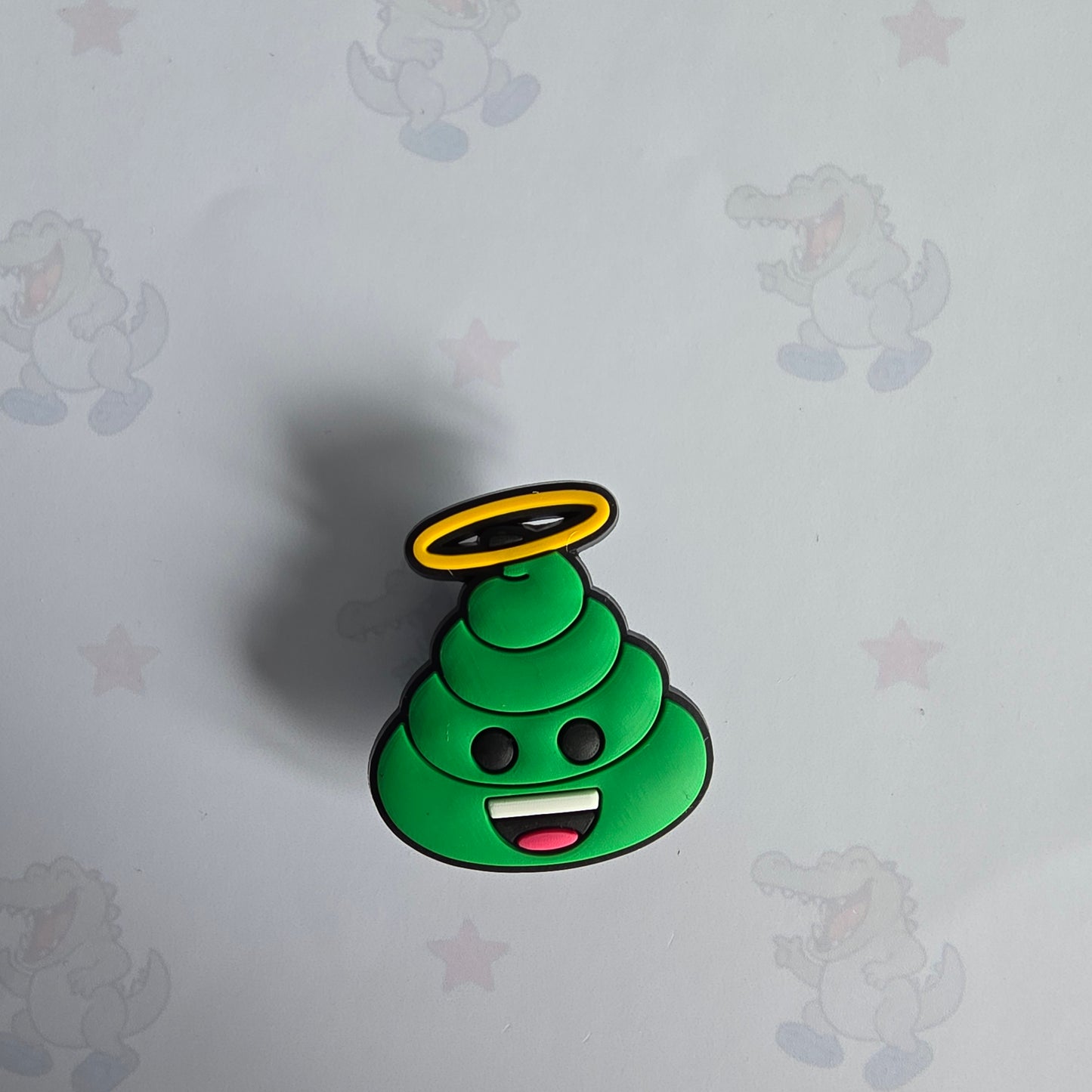 green angel Emoji Poo Croc Charm
