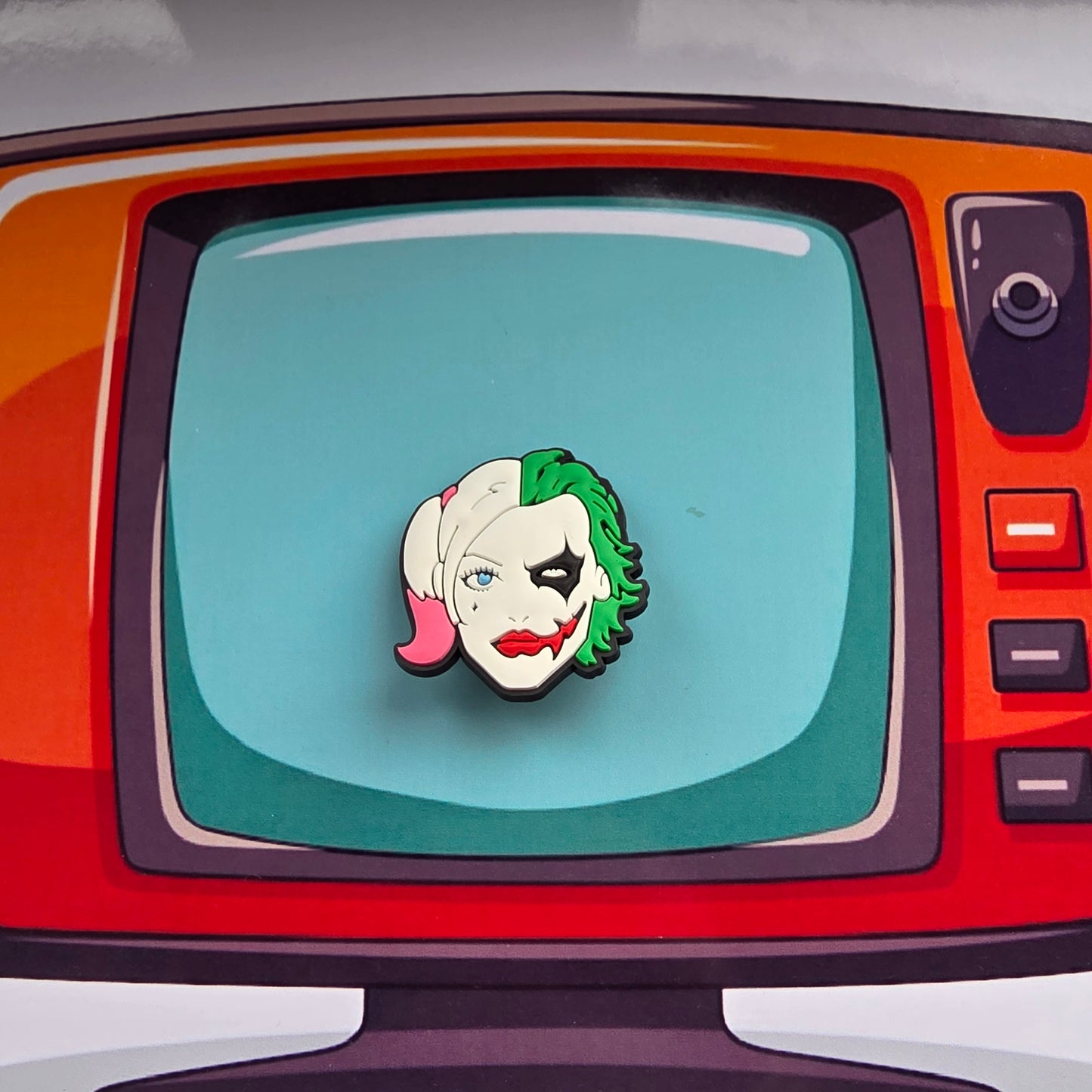 joker harley face croc charm