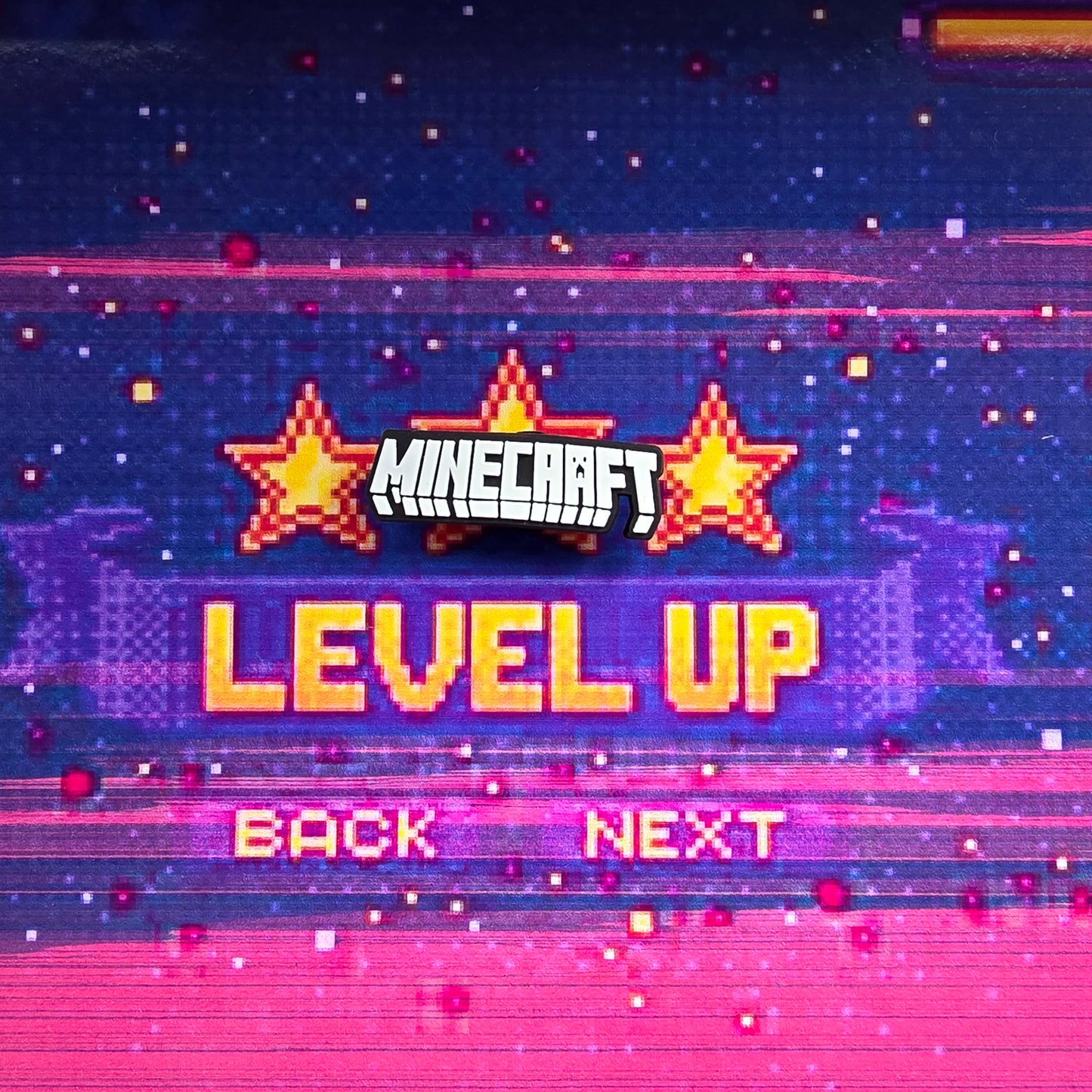 minecraft logo inspired croc charm