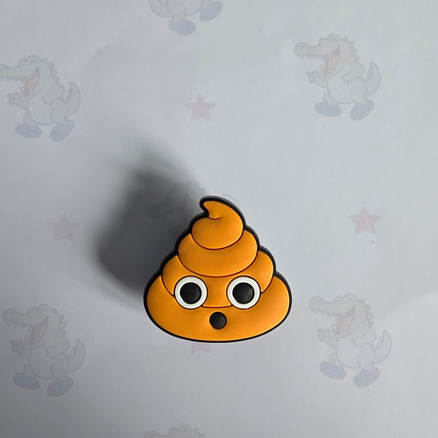 orange shocked Emoji Poo Croc Charm