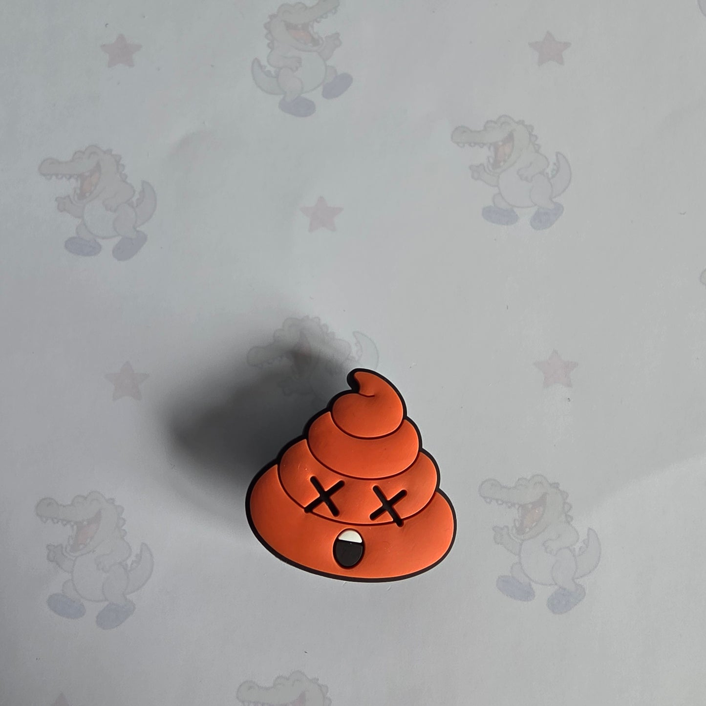 orange x eyes Emoji Poo Croc Charm