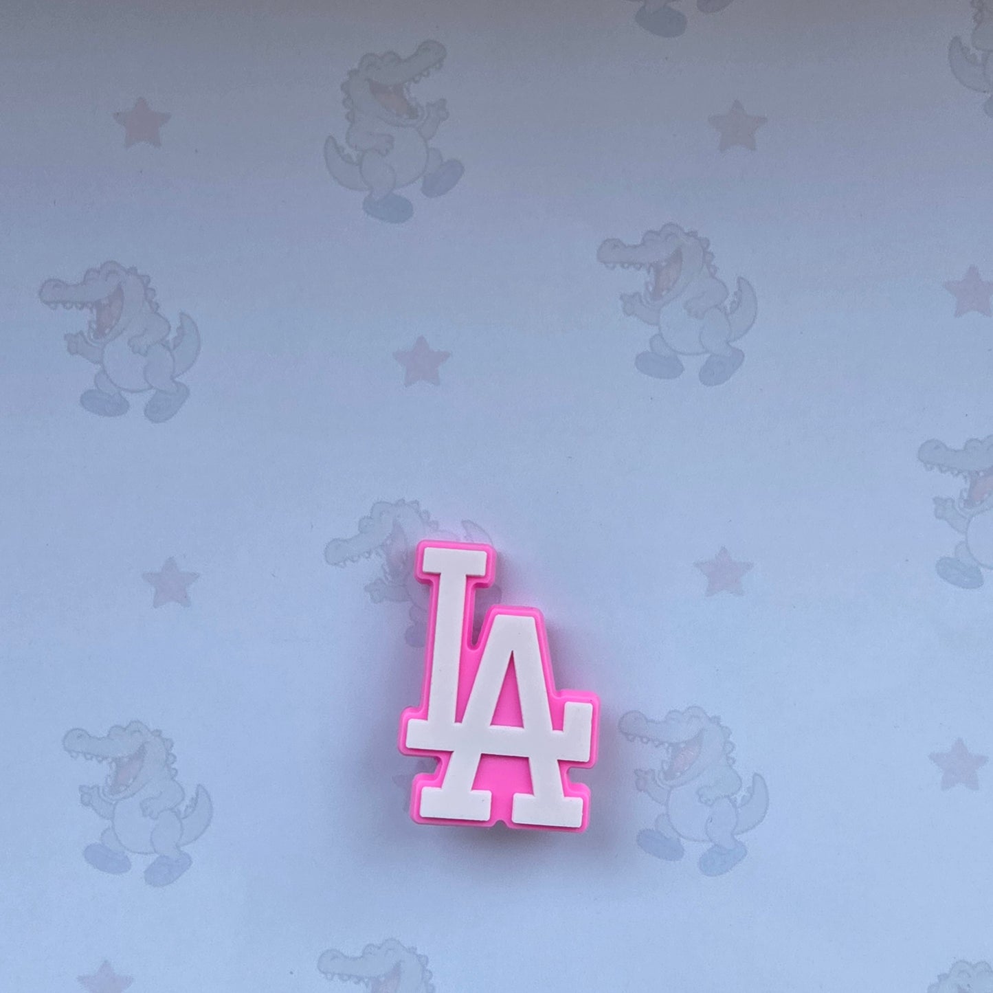 pink LA croc charm
