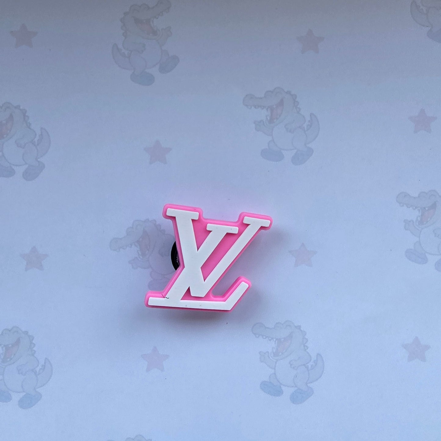 pink LV croc charm