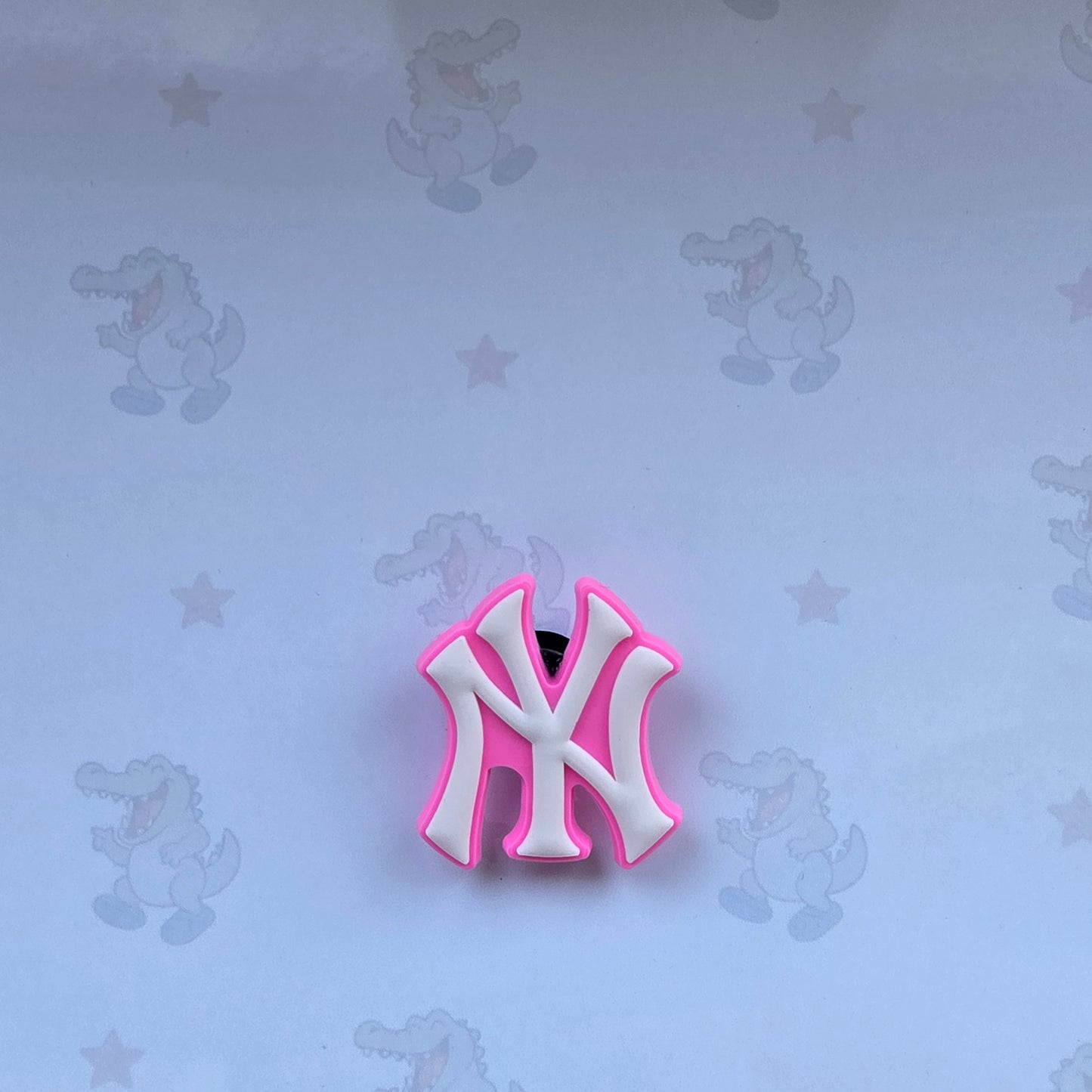 pink NY croc charm