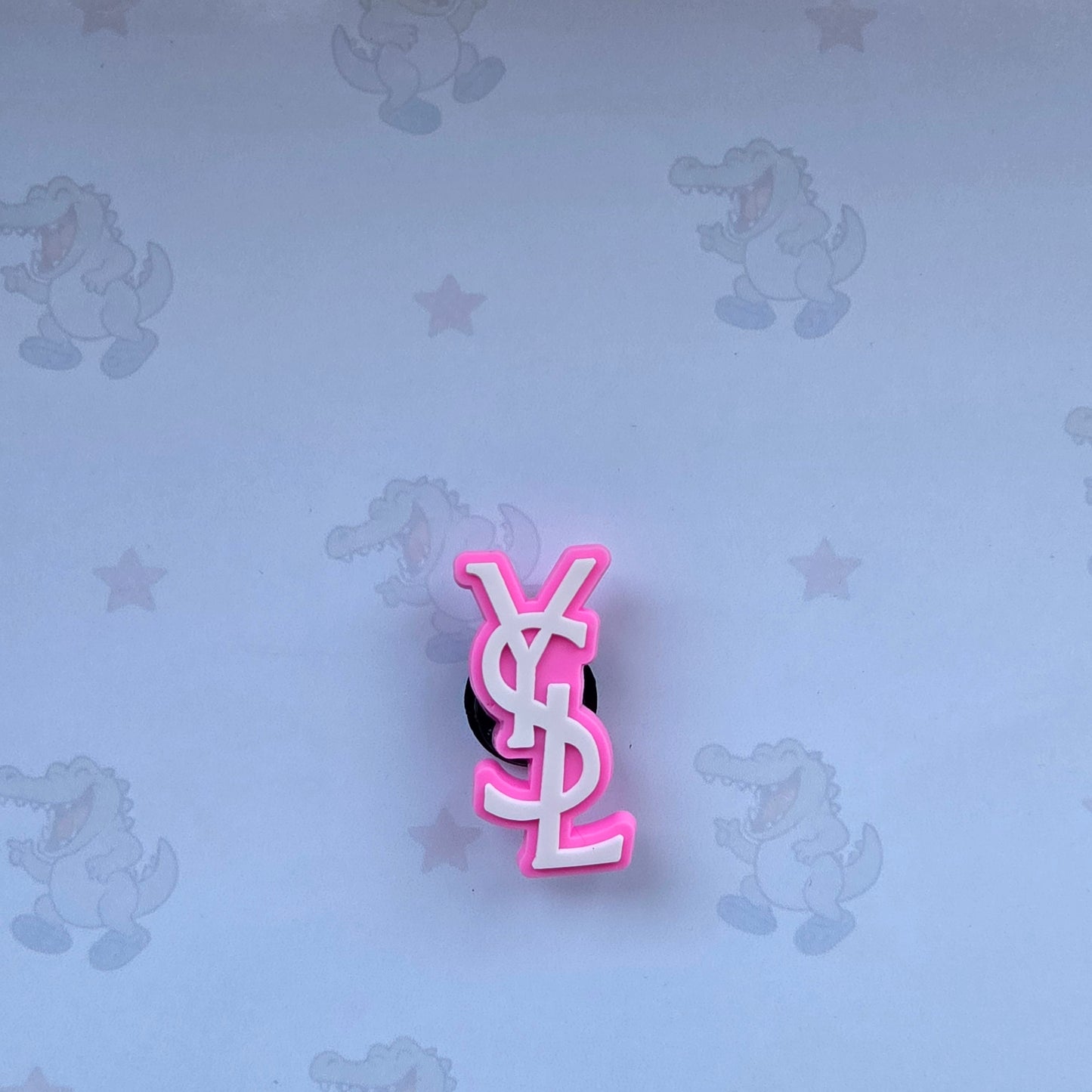 pink ysl croc charm