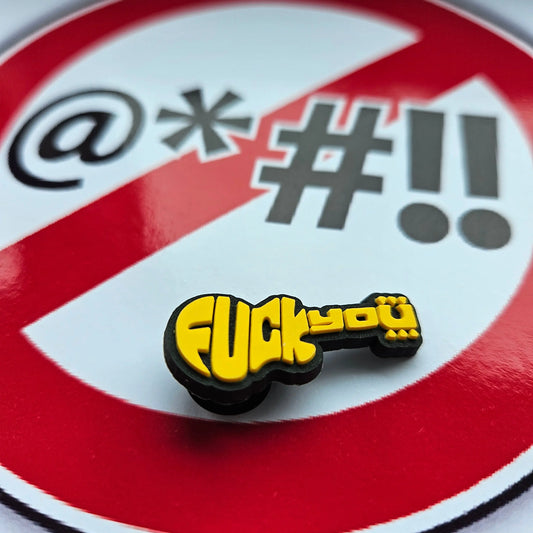 Fuck You Guitar Croc Charm - Laughing Croc