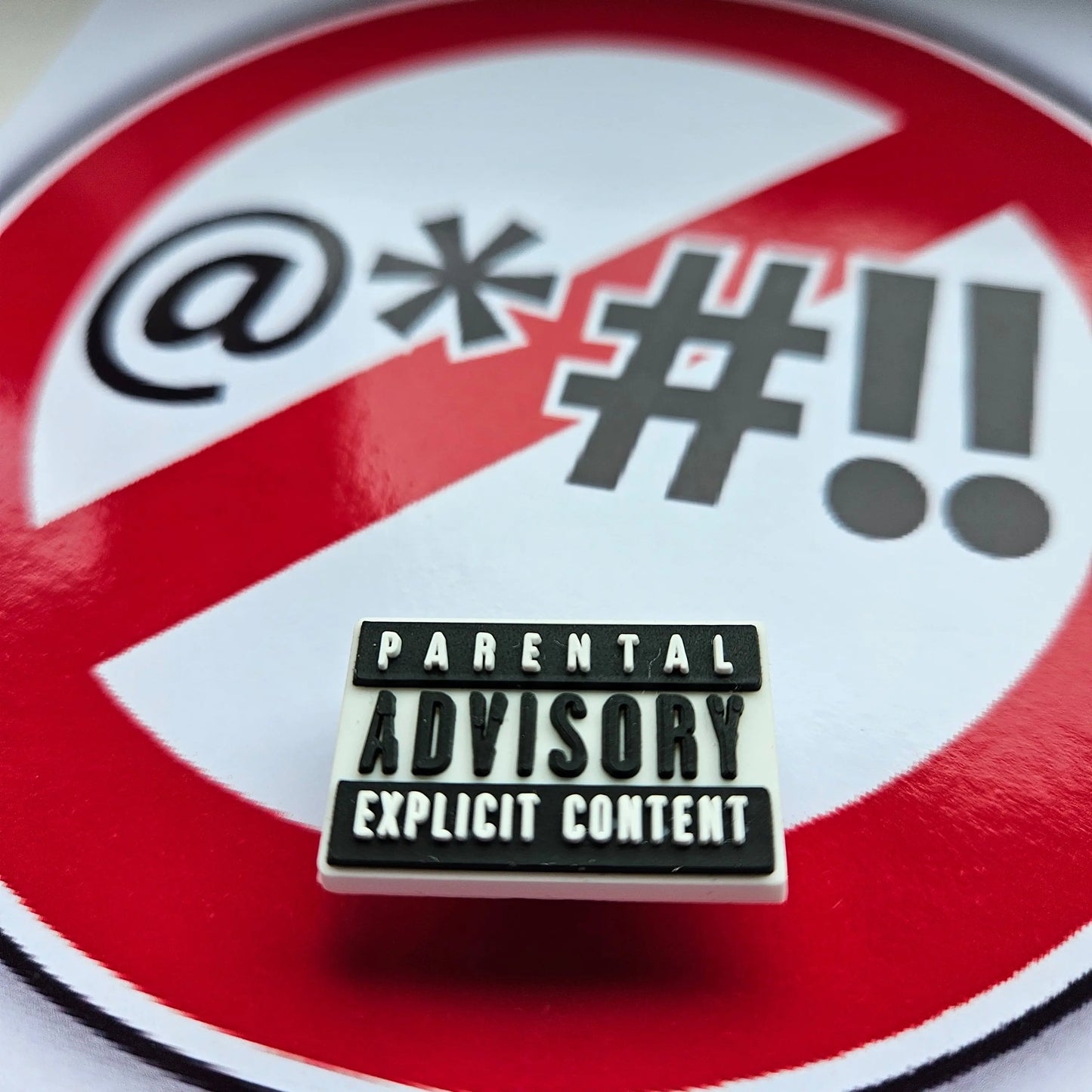 Parental Advisory Explicit Content Croc Charm - Laughing Croc