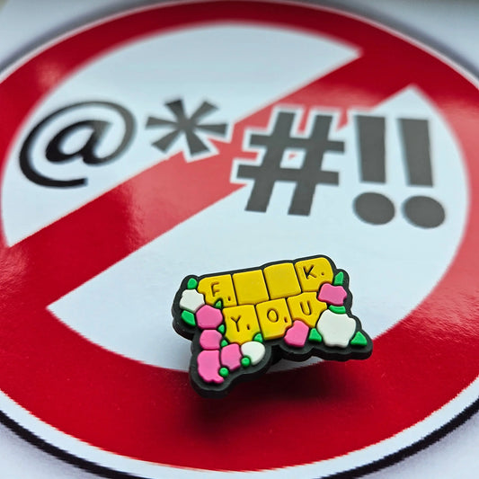 F**K YOU Croc Charm - Laughing Croc