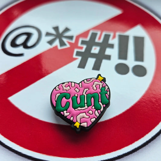 Cunt Pink Heart Croc Charm - Laughing Croc