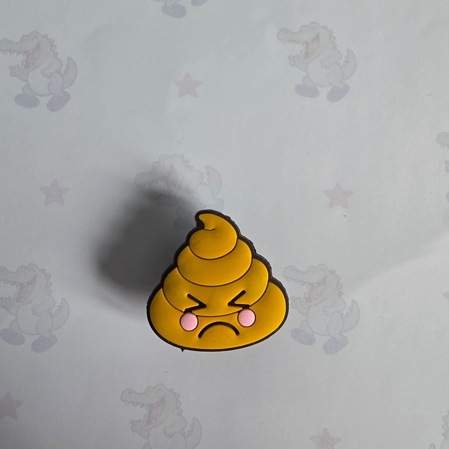 yellow sad Emoji Poo Croc Charm